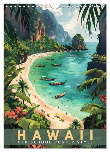 Hawaii old school poster - hawaii,