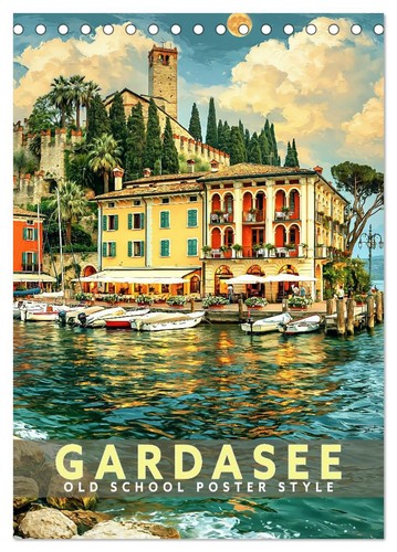 Gardasee old school poster - old,
