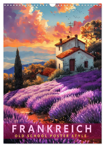 Frankreich old school poster - -,