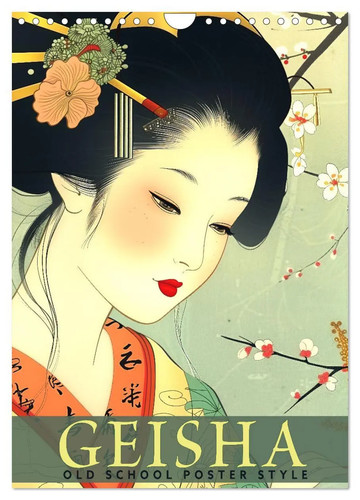 Geisha old school poster - old,