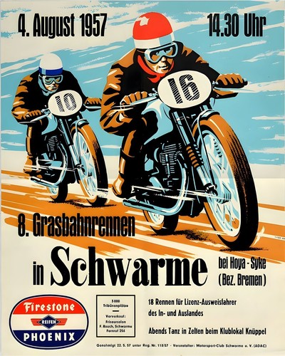 Schwarm 1957 motorradrennen - schwarm,